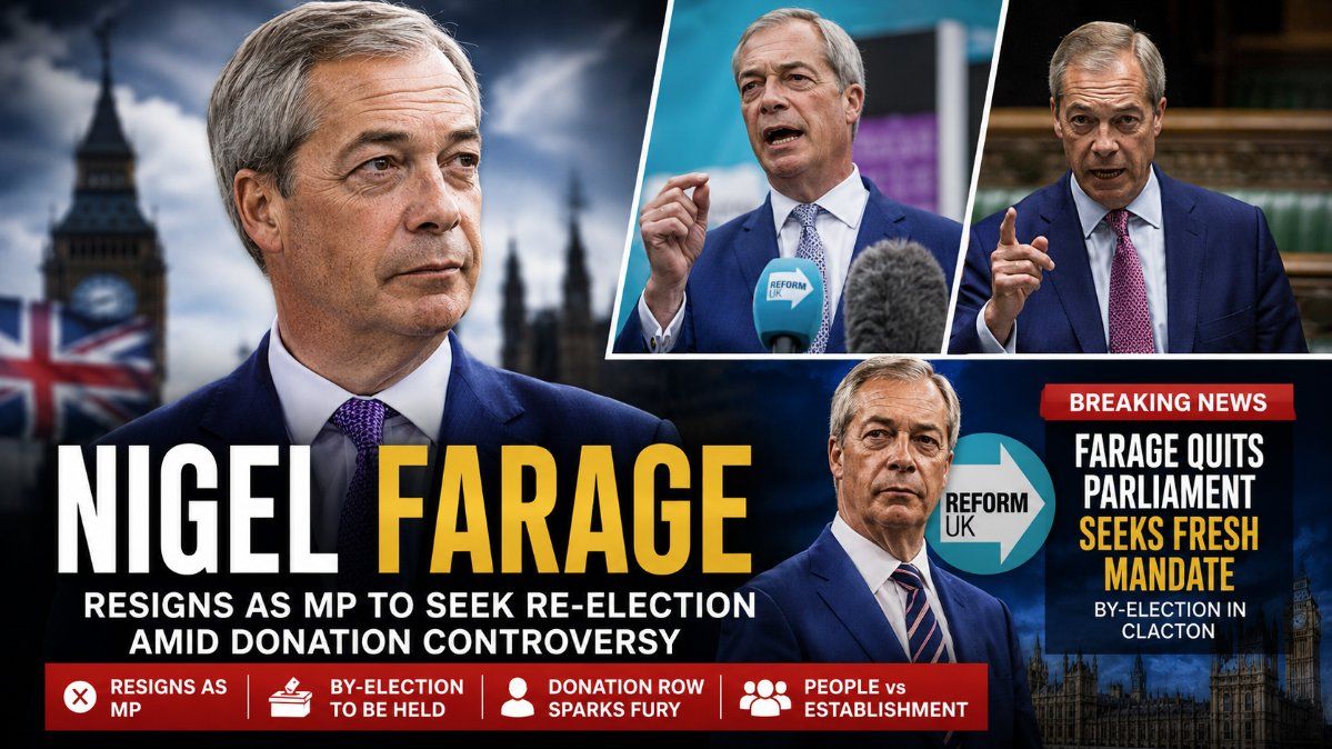 Nigel Farage Latest News: Reform UK Leader Resigns as MP to Fight By-Election Amid Donation Controversy
